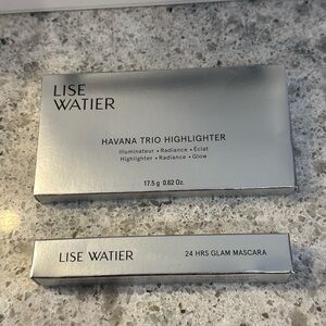Trio Highlighter & 24 HRS Glam Mascara full size Lise Watier Havana